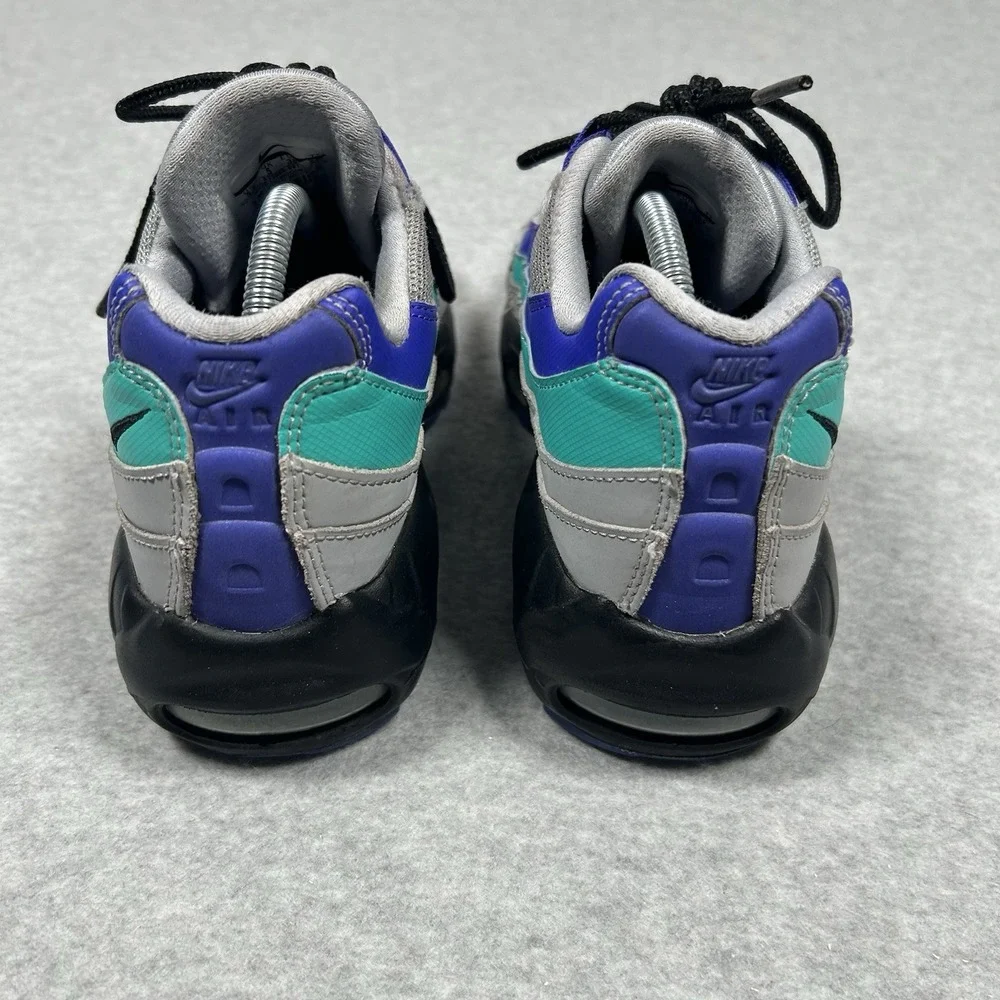 🔥 Nike Air Max 95 OG Aqua Wolf Grey Grape Purple Sneakers Sz‎ 5.5Y AT2865-001